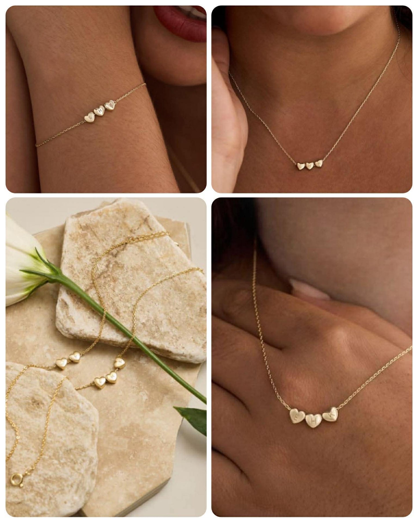 Initial Heart Necklaces & Bracelets