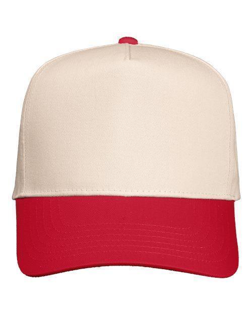 Red White & Brunette Embroidered Adjustable Five-Panel Twill Hat