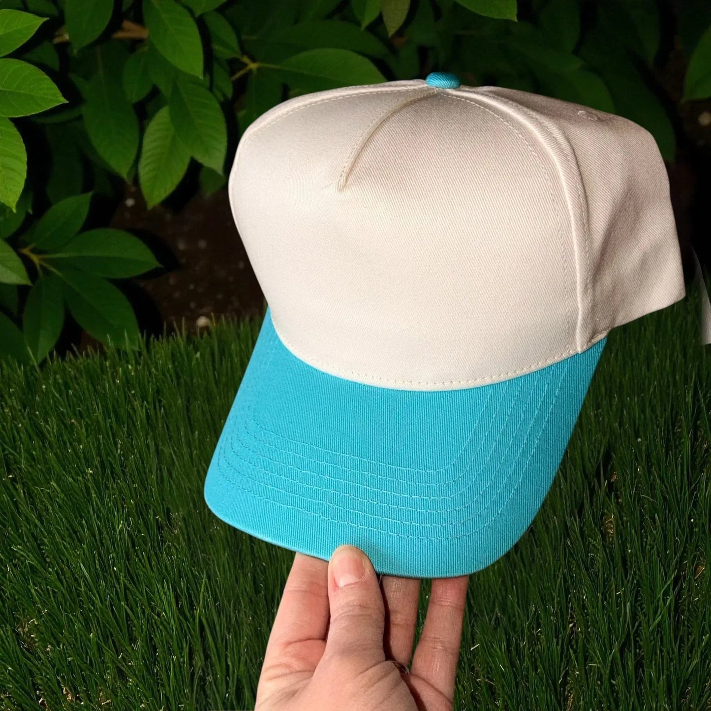 Red White & Brunette Embroidered Adjustable Five-Panel Twill Hat